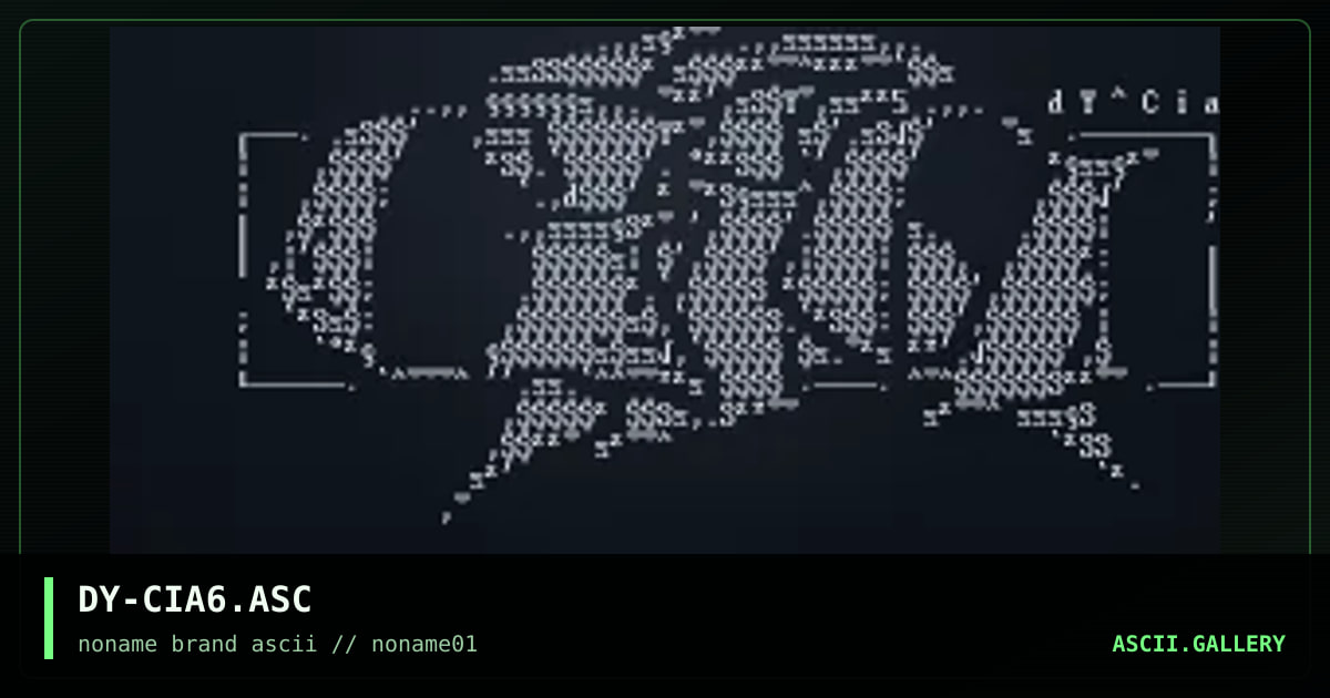 DY-CIA6.ASC, by discyple, 1996