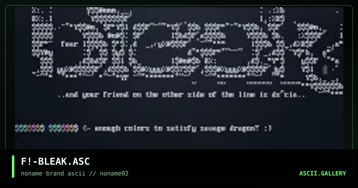 F!-BLEAK.ASC, by fear, 1996