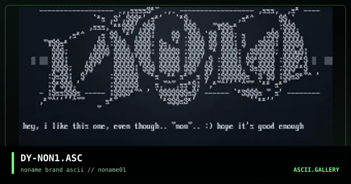 DY-NON1.ASC, by discyple, 1996