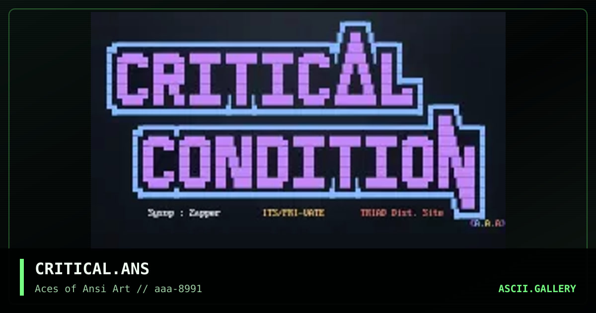 CRITICAL.ANS, by chips ahoy, 1991