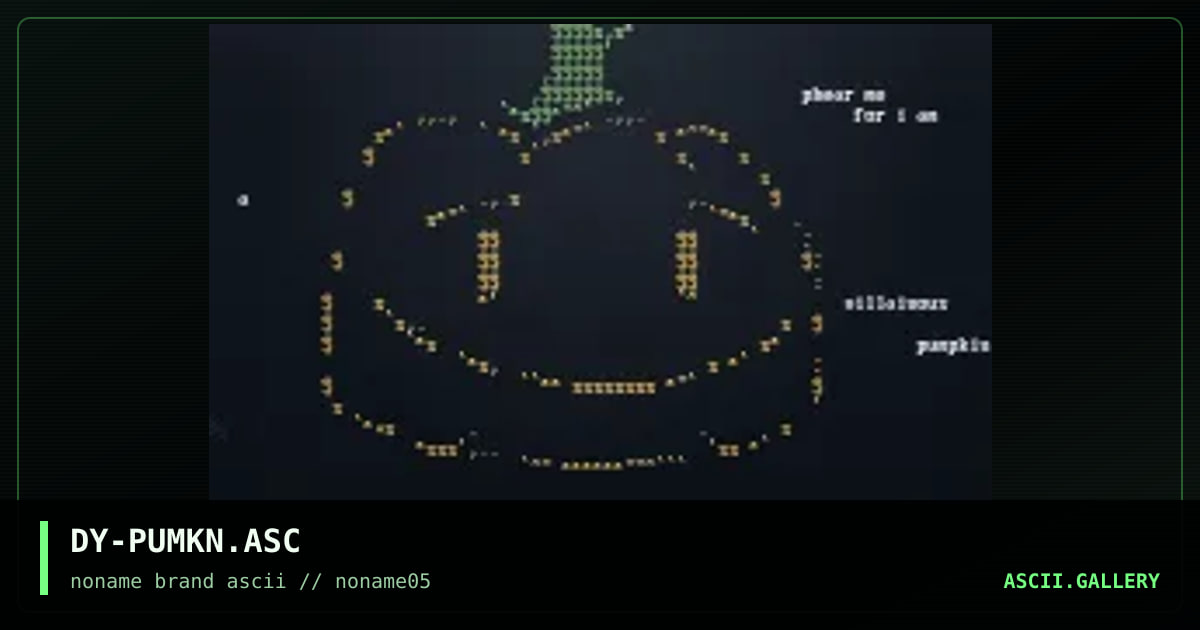 DY-PUMKN.ASC, by discyple, 1996