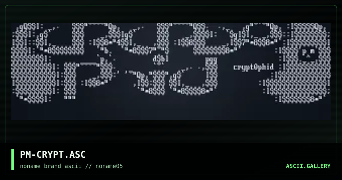 PM-CRYPT.ASC, by polymorph, 1996