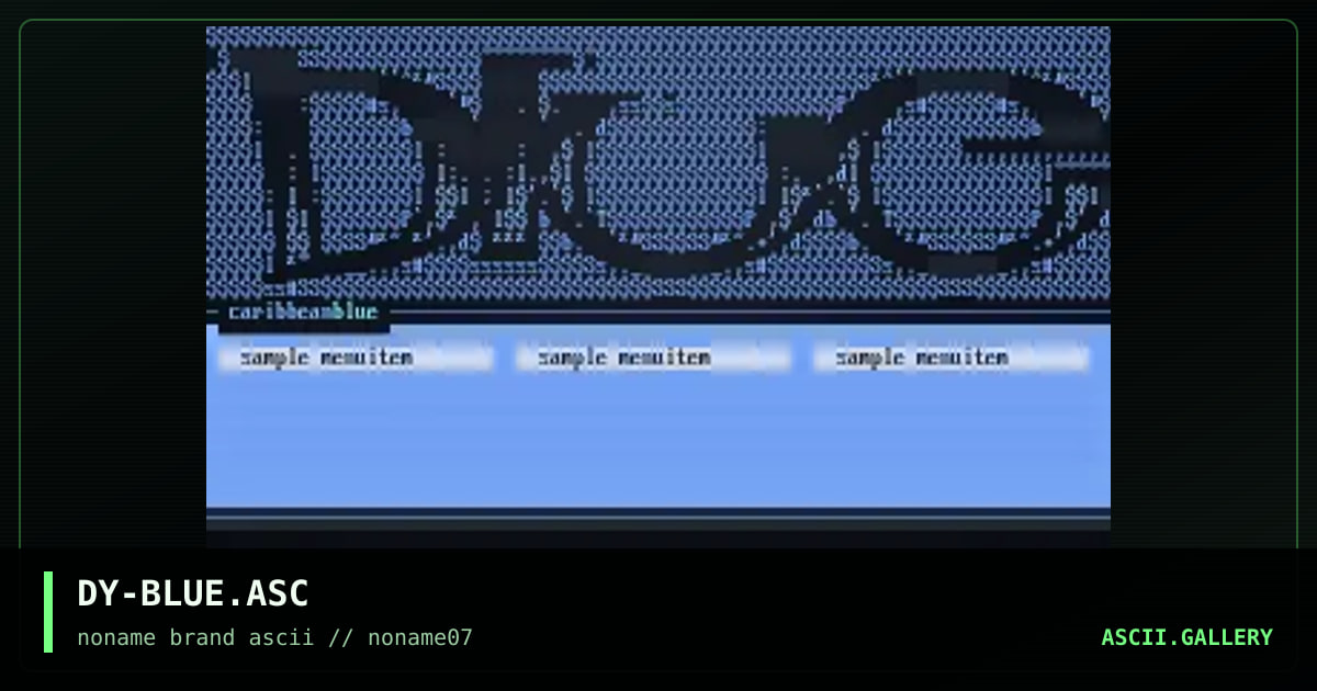 DY-BLUE.ASC, by discyple, 1996