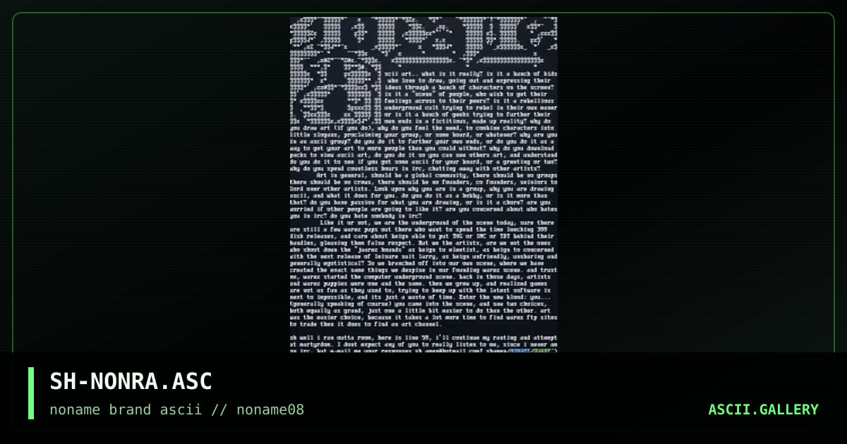 SH-NONRA.ASC, by shamen, 1997