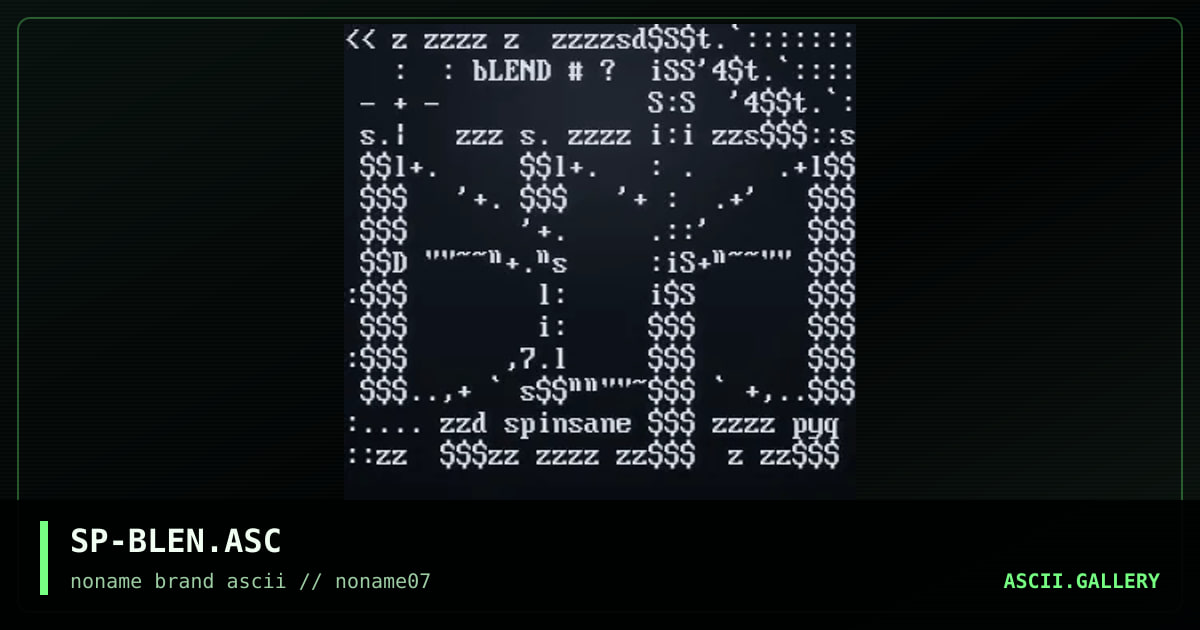 SP-BLEN.ASC, by spinsane, 1996