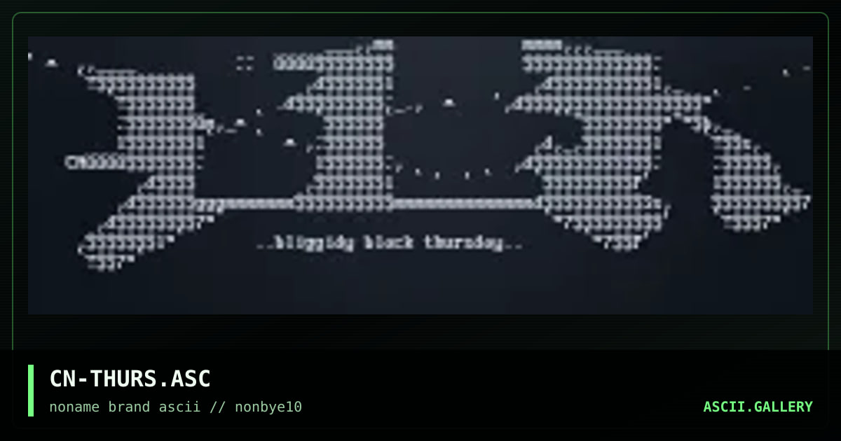 CN-THURS.ASC, by cain, 1997