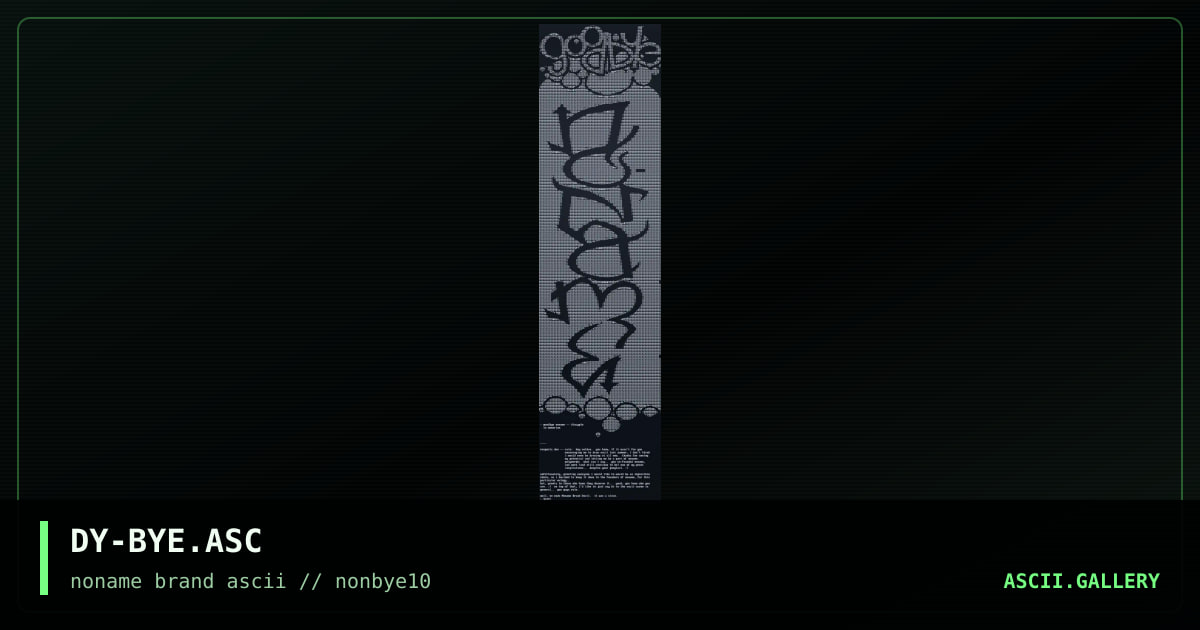 DY-BYE.ASC, by discyple, 1997