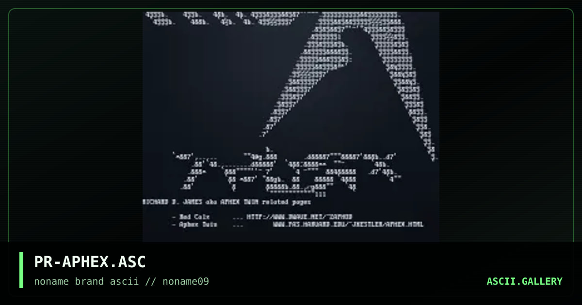 PR-APHEX.ASC, by the prodigy, 1997