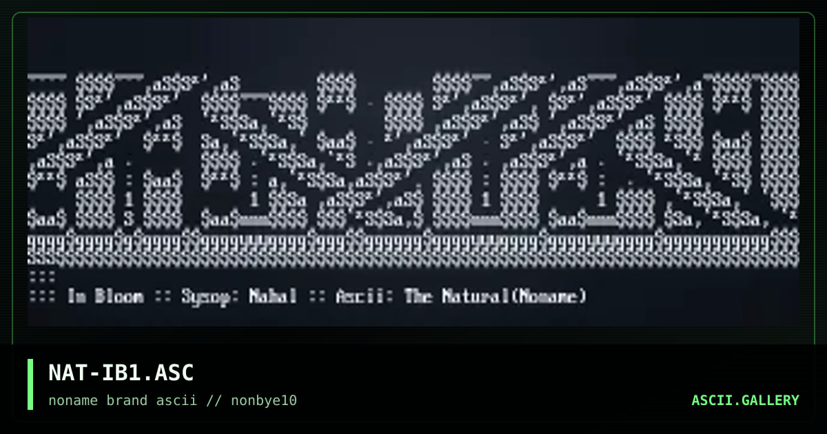 NAT-IB1.ASC, by the natural, 1997
