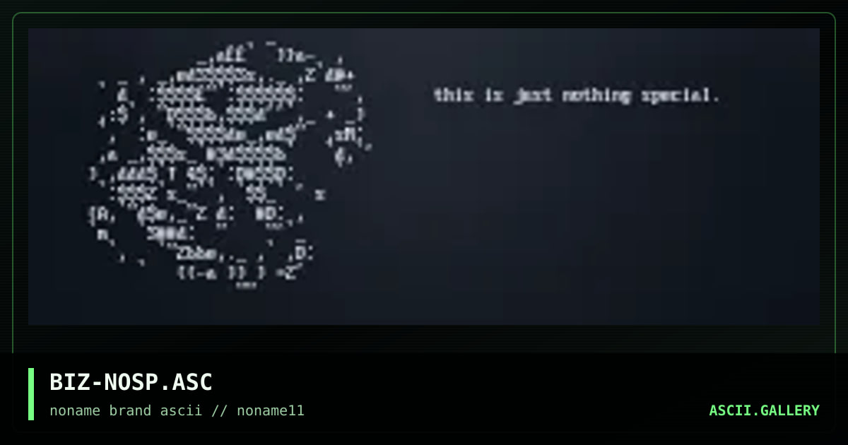 nothing special, by bizzarro, 1998