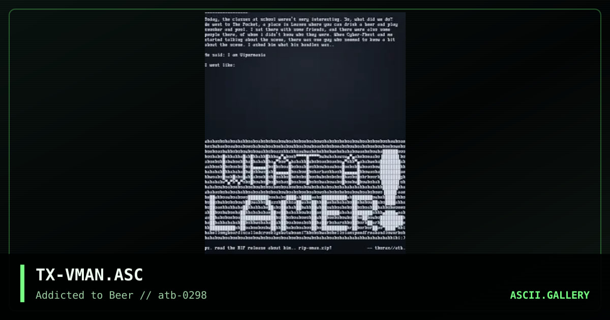 TX-VMAN.ASC, by thorax, 1998