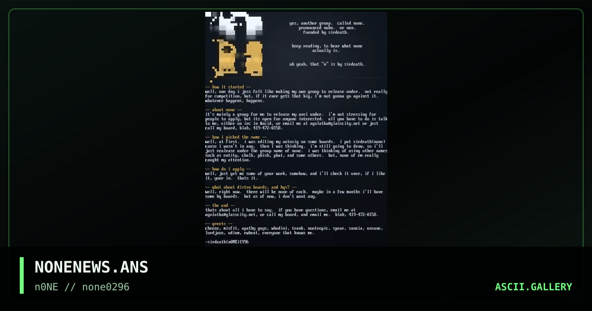 NONENEWS.ANS, by sirdeath, 1996