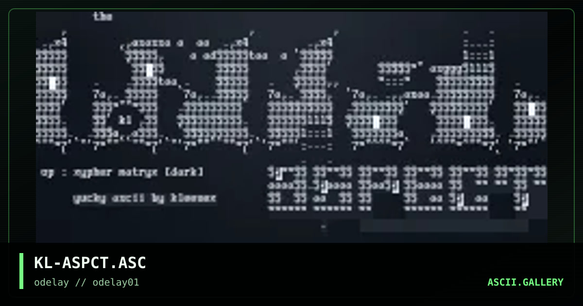 KL-ASPCT.ASC, by kleenex, 1996