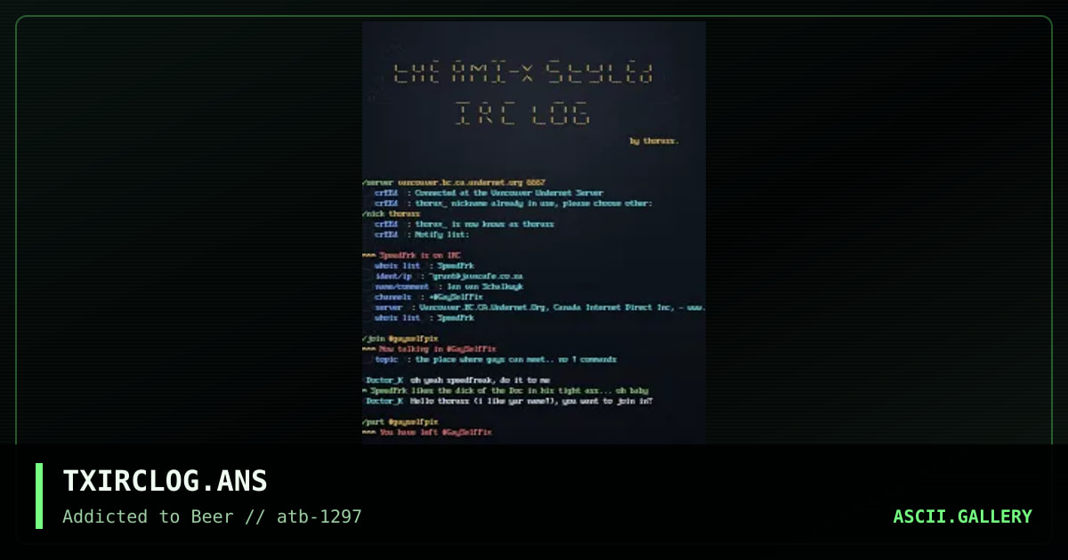 irc log, by thorax, 1997