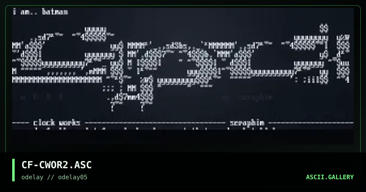 Clockworks, by confusion, 1996