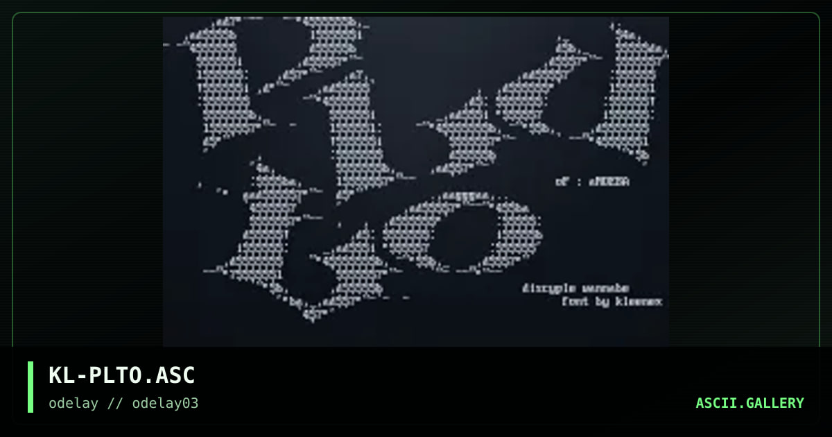 KL-PLTO.ASC, by kleenex, 1996