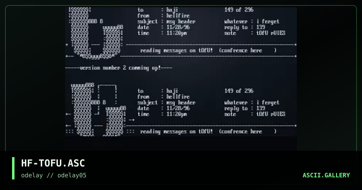 Tofu Headers, by hellfire, 1996