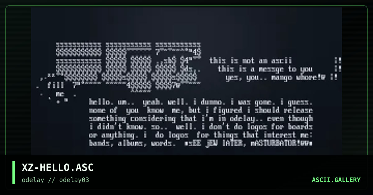 XZ-HELLO.ASC, by cerexenz, 1996