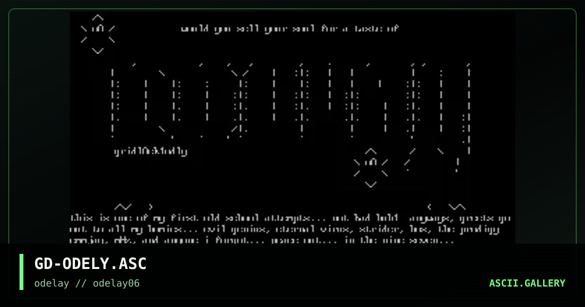 GD-ODELY.ASC, by gridlock, 1997