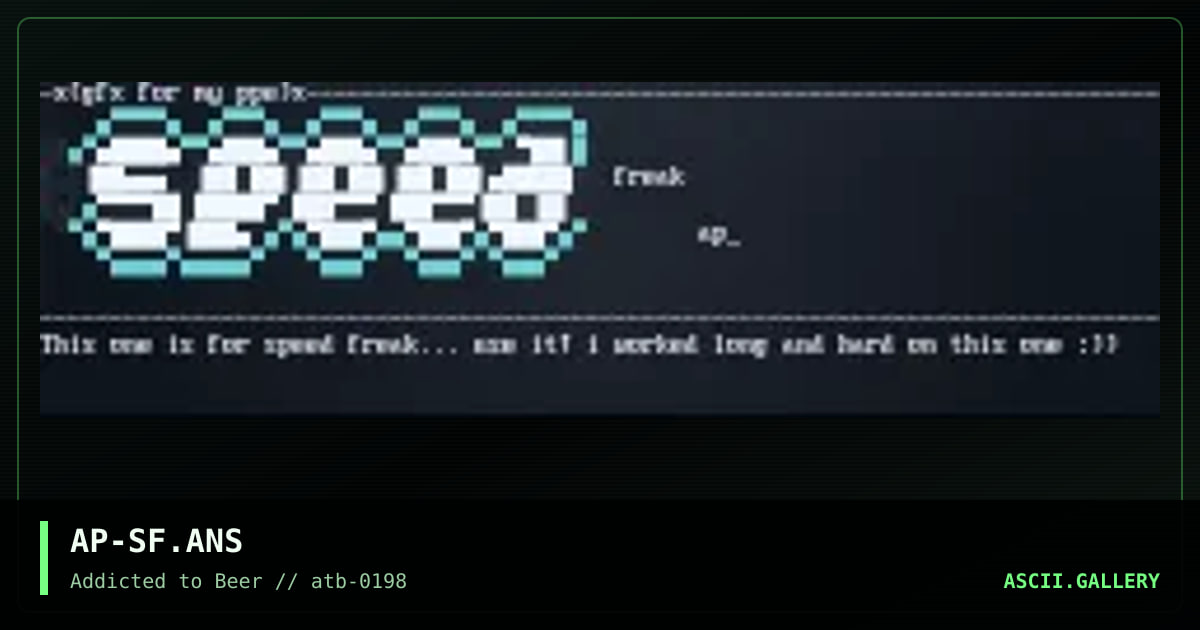 Speed Freak, by appel, 1998