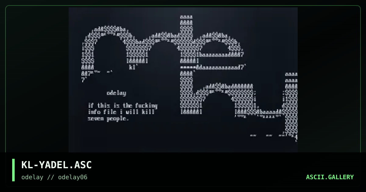 KL-YADEL.ASC, by kleenex, 1997