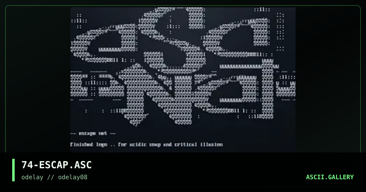 74-ESCAP.ASC, by discofunk 1974, 1997