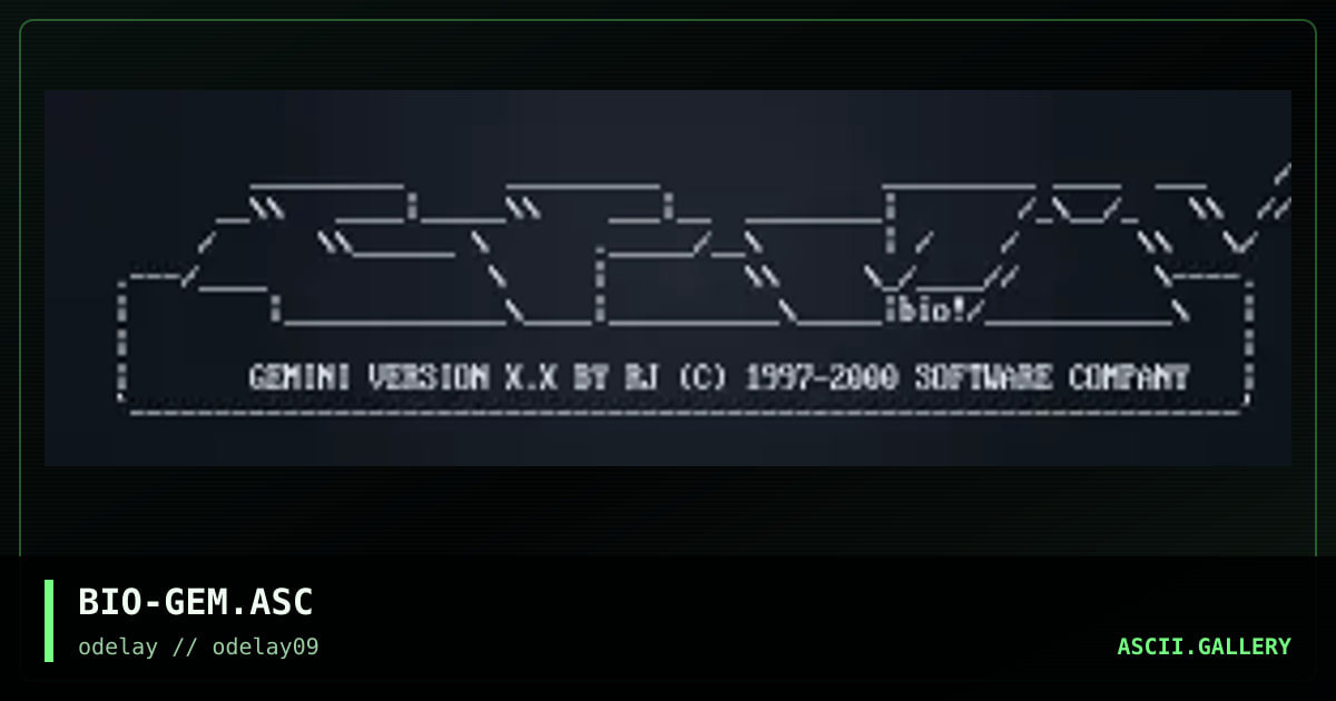 BIO-GEM.ASC, by biogenesis, 1997