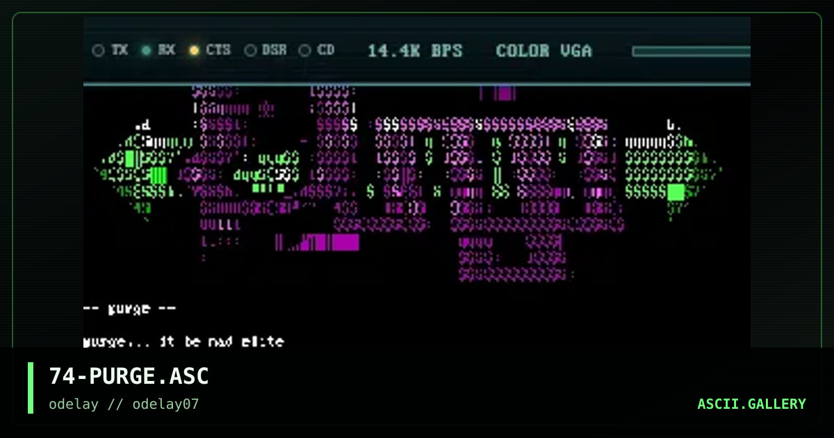 74-PURGE.ASC, by discofunk 1974, 1997