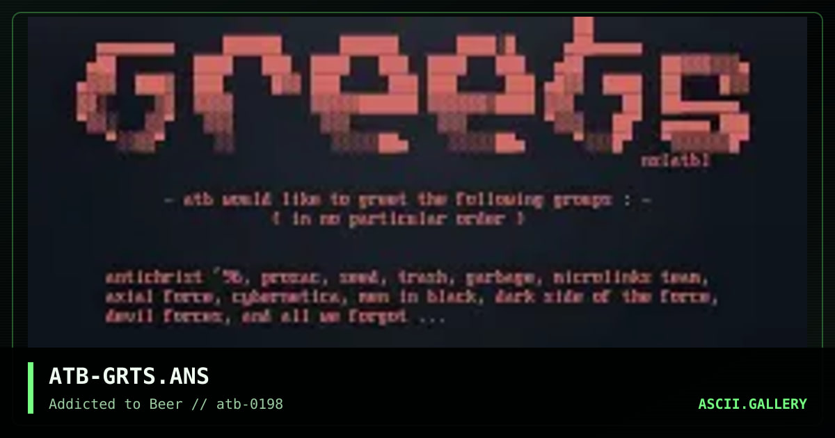 atb group greets, by nightstalker, 1998