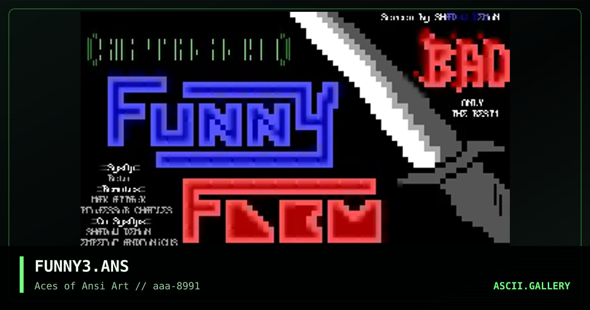 FUNNY3.ANS, by shadow demon, 1991