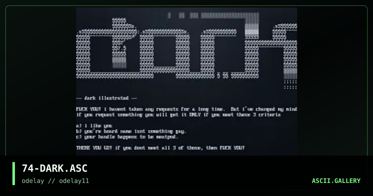 74-DARK.ASC, by discofunk 1974, 1997