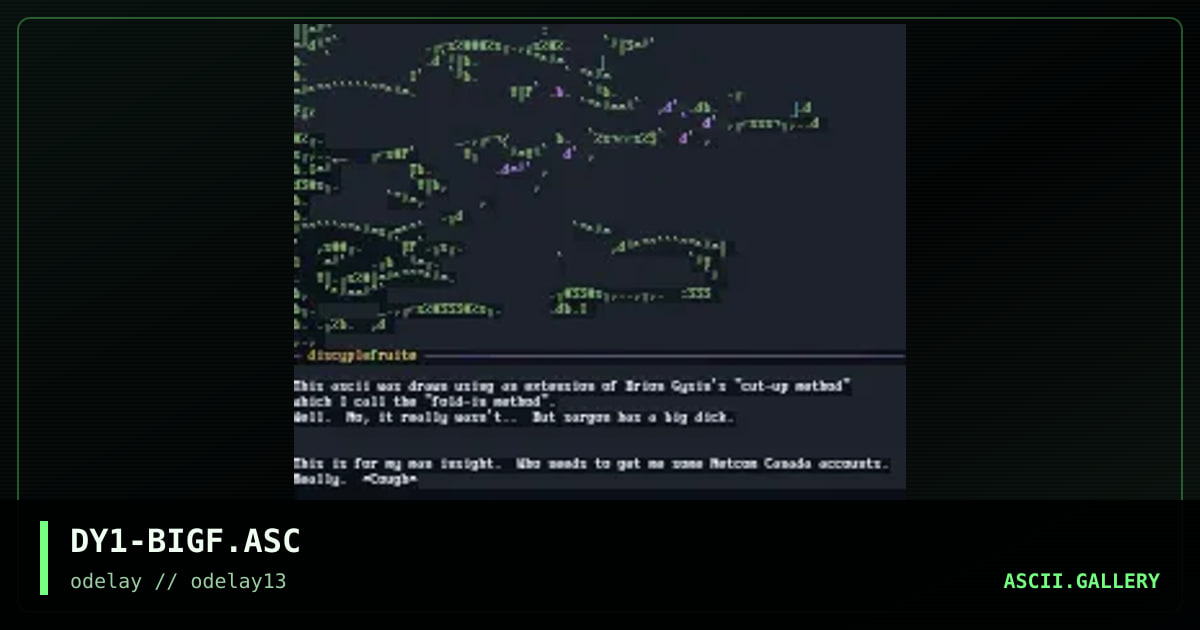 DY1-BIGF.ASC, by discyple, 1997