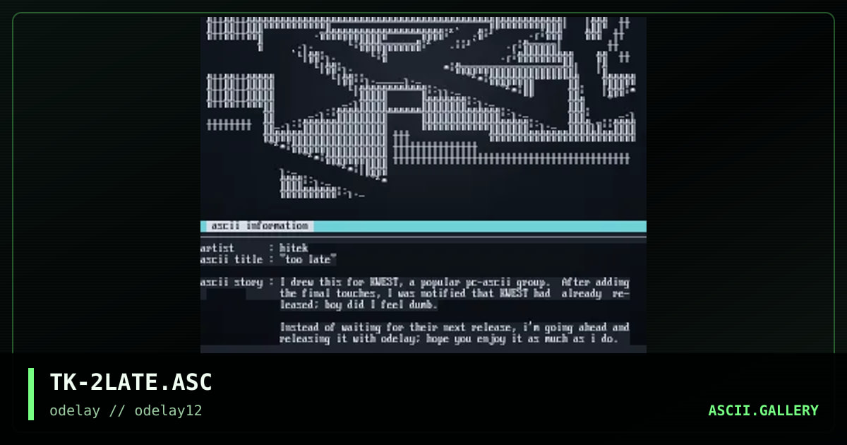 TK-2LATE.ASC, by tek, 1997