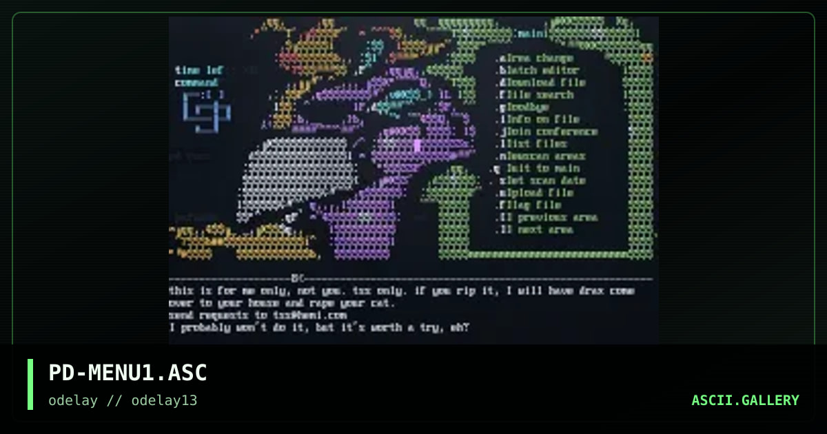 PD-MENU1.ASC, by paradox, 1997