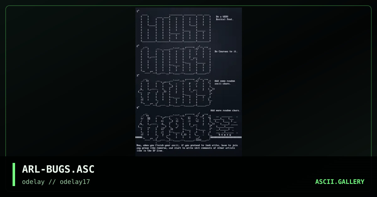 ARL-BUGS.ASC, by arlequin, 1998