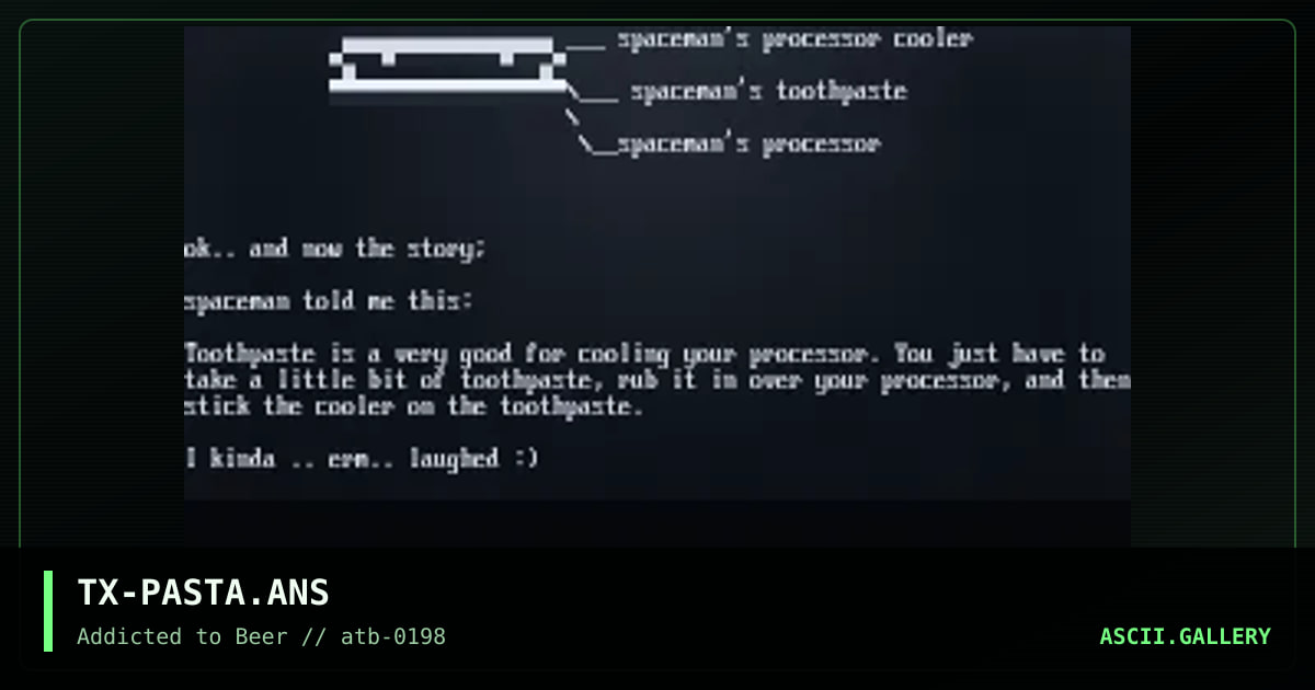 spaceman's toothpaste, by thorax, 1998