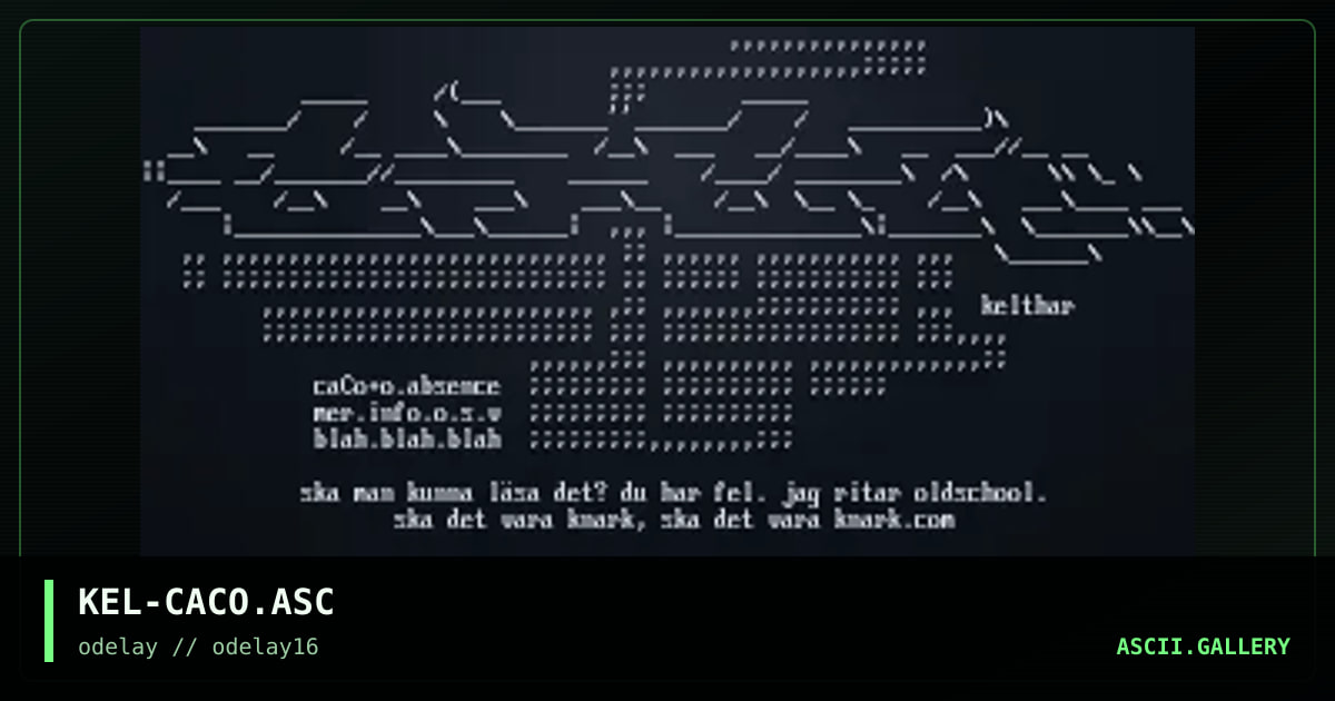 KEL-CACO.ASC, by kelthar, 1998