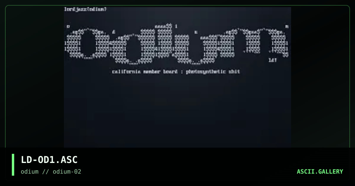 odium member board ascii, by lord jazz, 1996