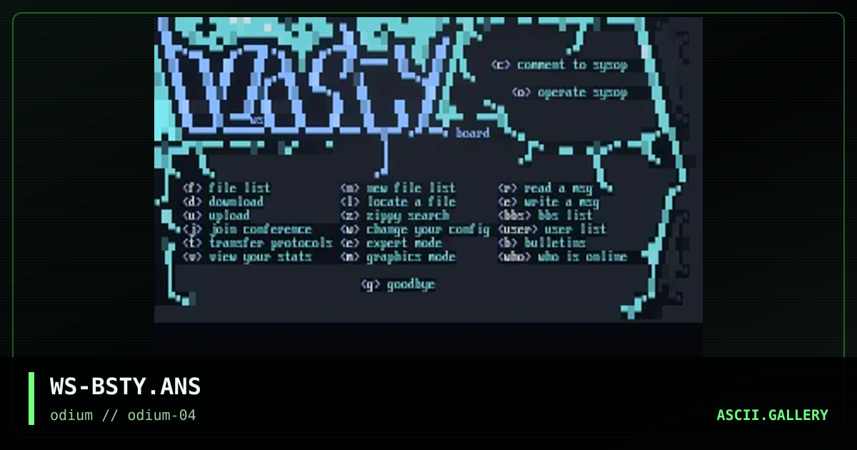 beasty board main menu, by whitesnake, 1996