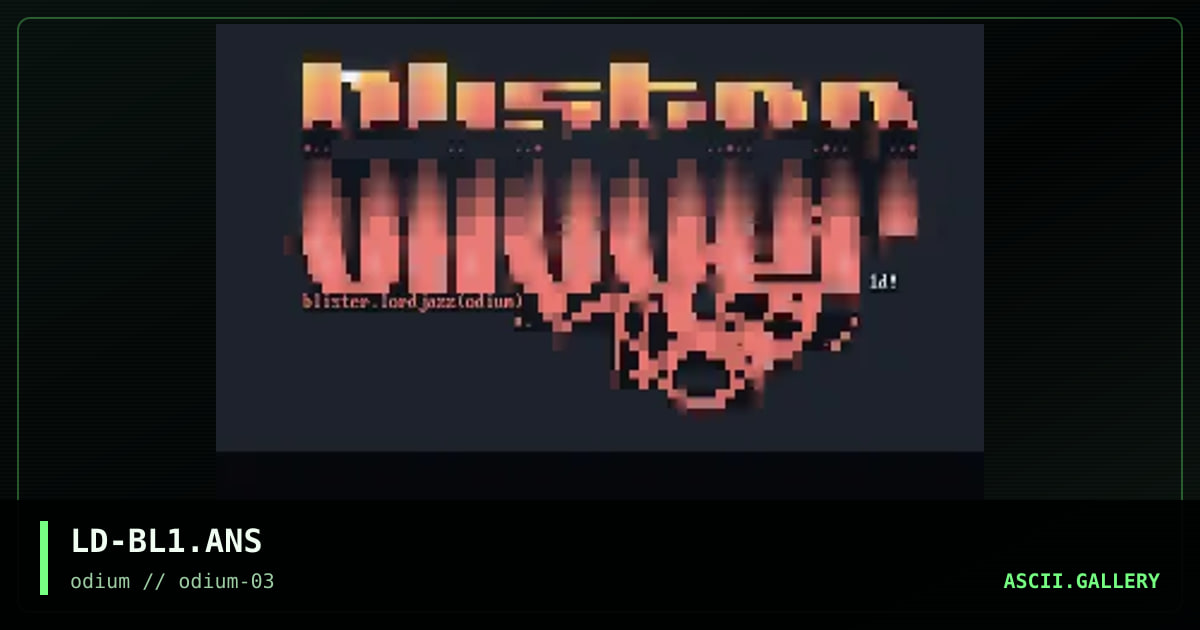 blister, by lord jazz, 1996