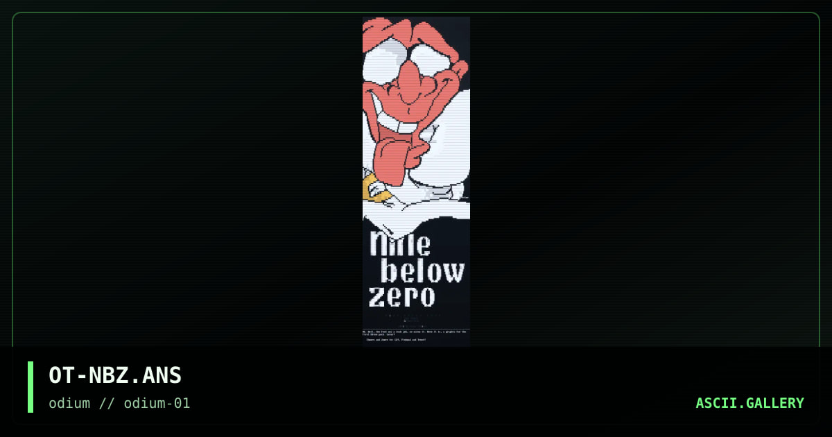 Nine Below Zero, by otter, 1995