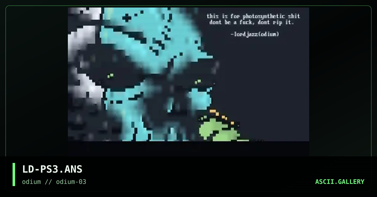 photosynthetic shit, by lord jazz, 1996