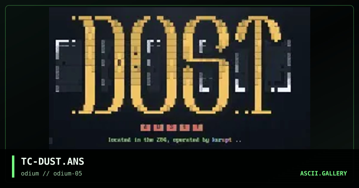 dust, by the crow, 1996