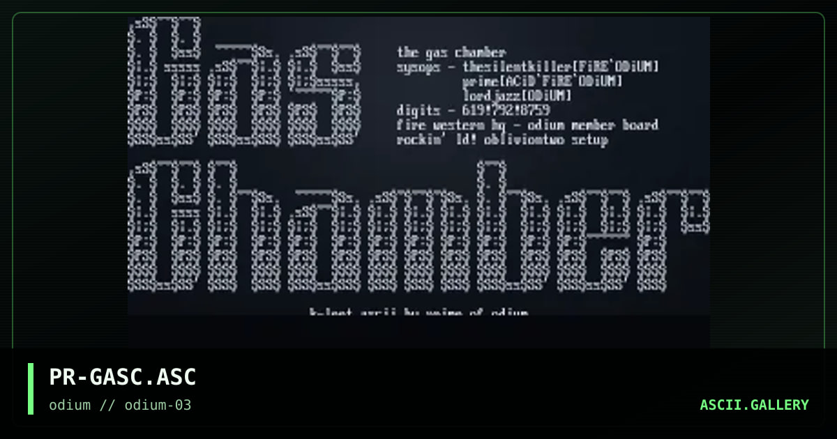 The Gas Chamber, by prime, 1996