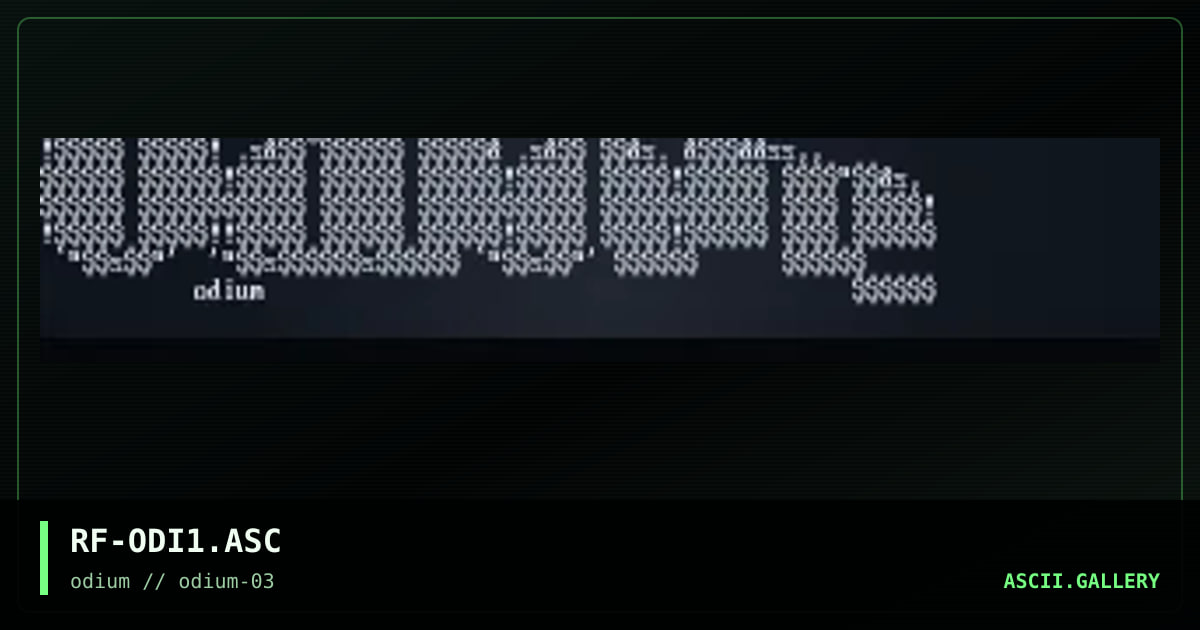 odium ascii, by reflexion, 1996