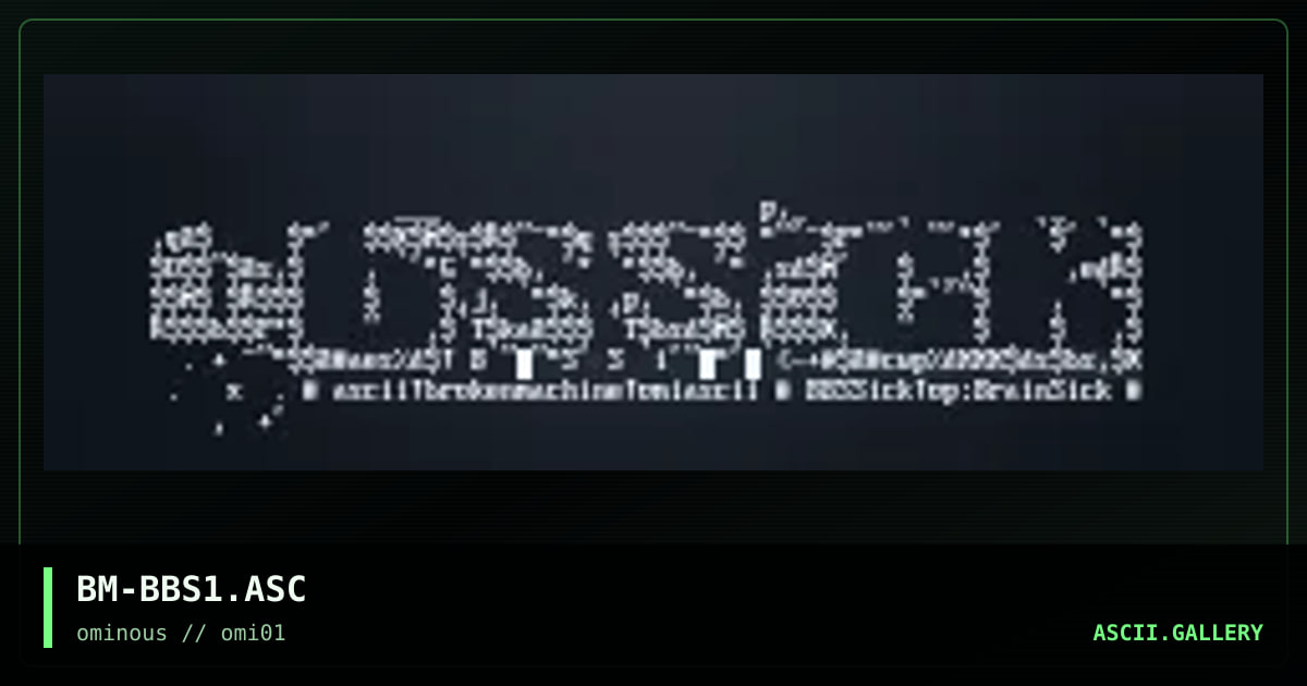 bbs sick logo, by broken machine, 1997