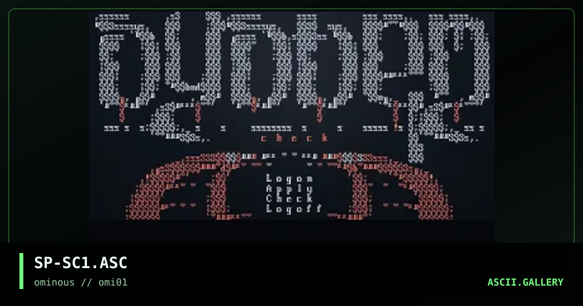 system check ascii #1, by sudiphed, 1997