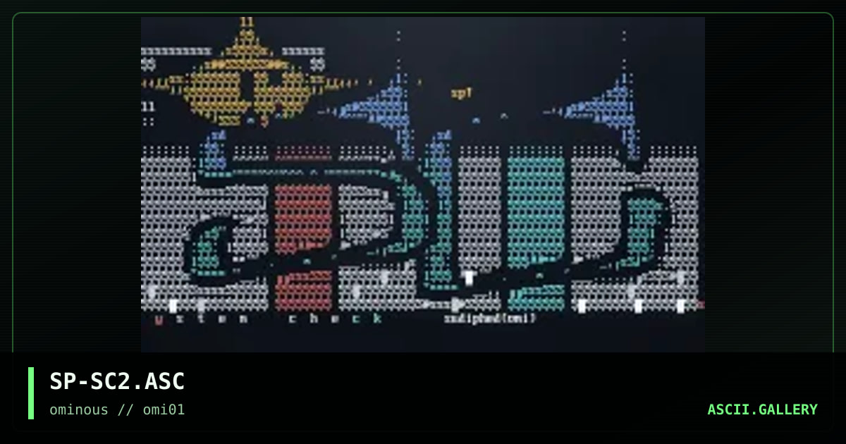 system check ascii #2, by sudiphed, 1997