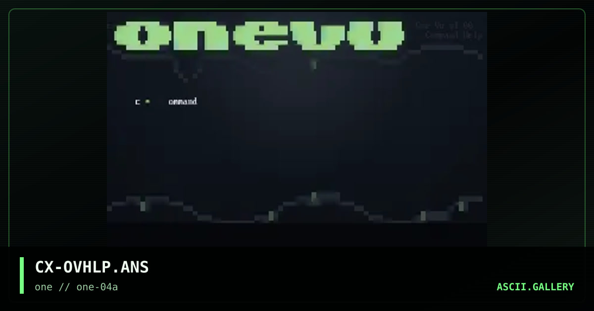OneVu Help Screen, by cyrix, 1997