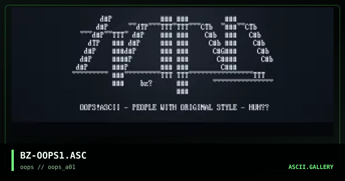 oOps!aSCii, by baltazar, 1996